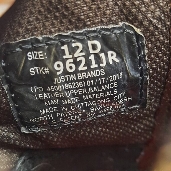 Justin Gypsy Girls Size 12 Boots Cream Brown Leather Pull On Western Cowgirl - Picture 10 of 10